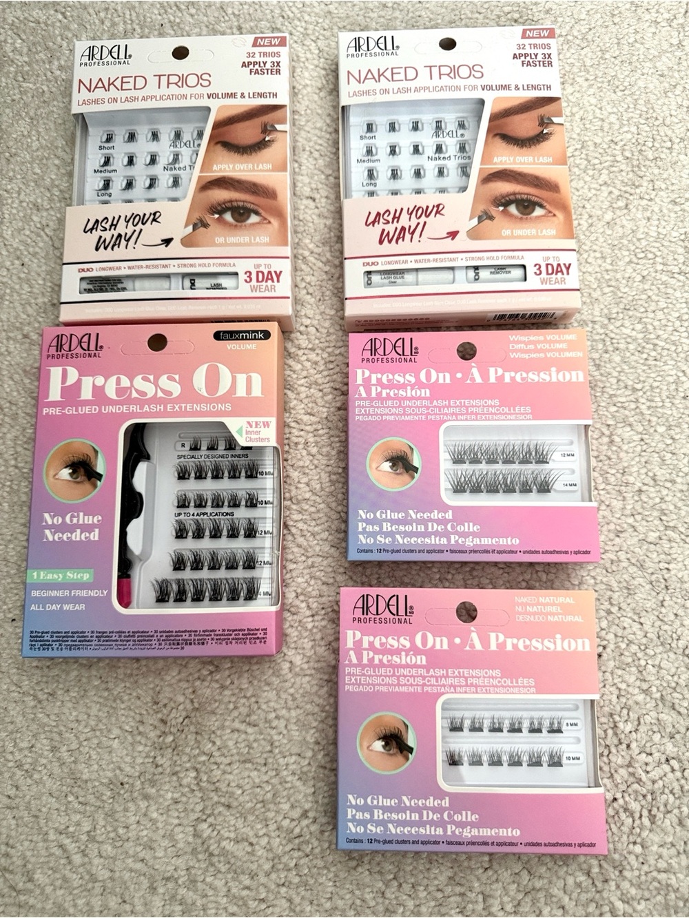 Bundle Set Ardell Press On & Naked Trios False Lashes